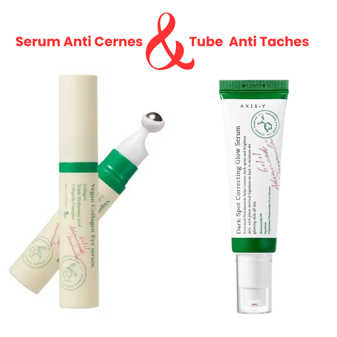 Tube anti tâches & Sérum Contour des Yeux au Collagène Végétalien | | Soin Anti-Fatigue